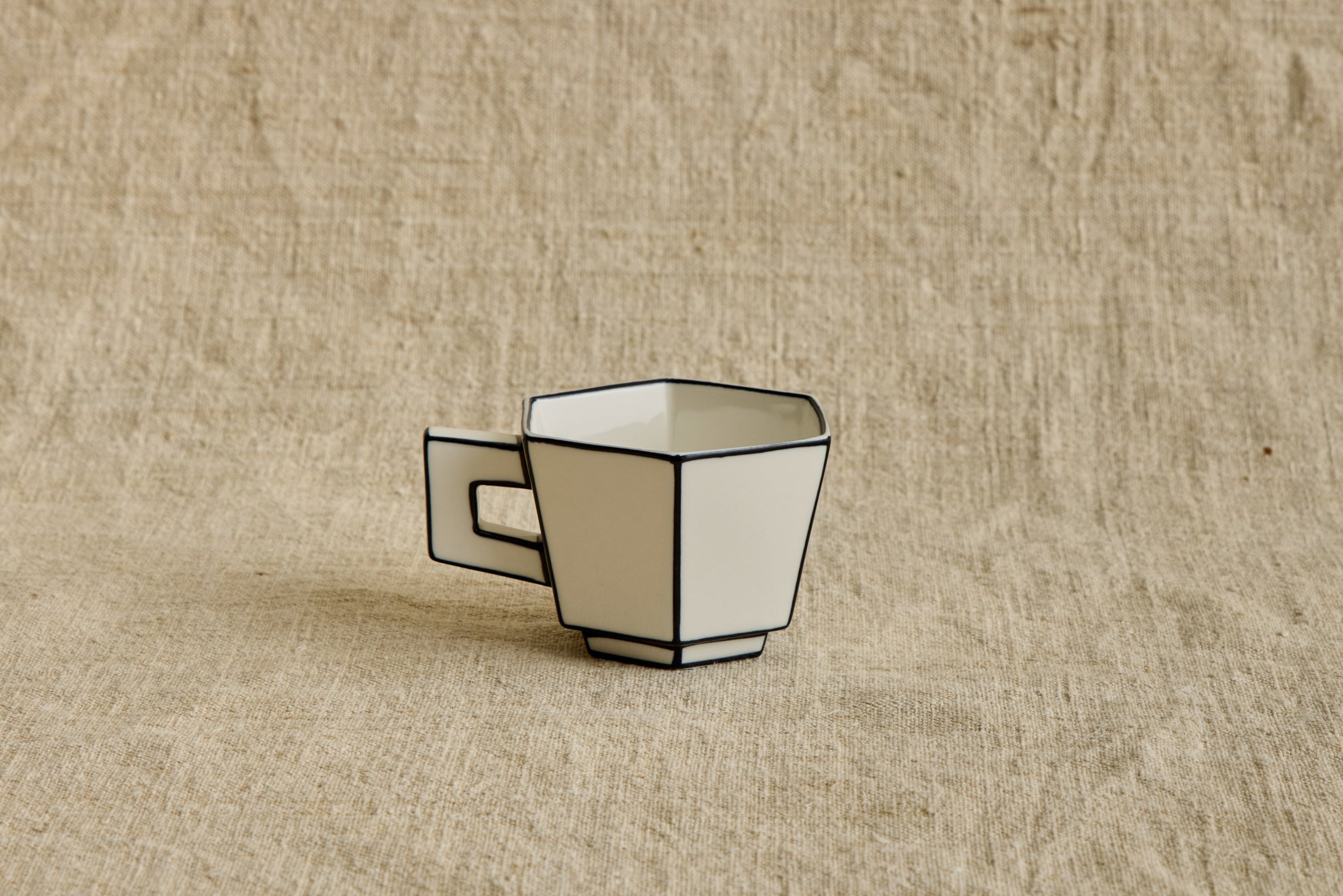 Carte Blanche Espresso Cup & Saucer in White & Black