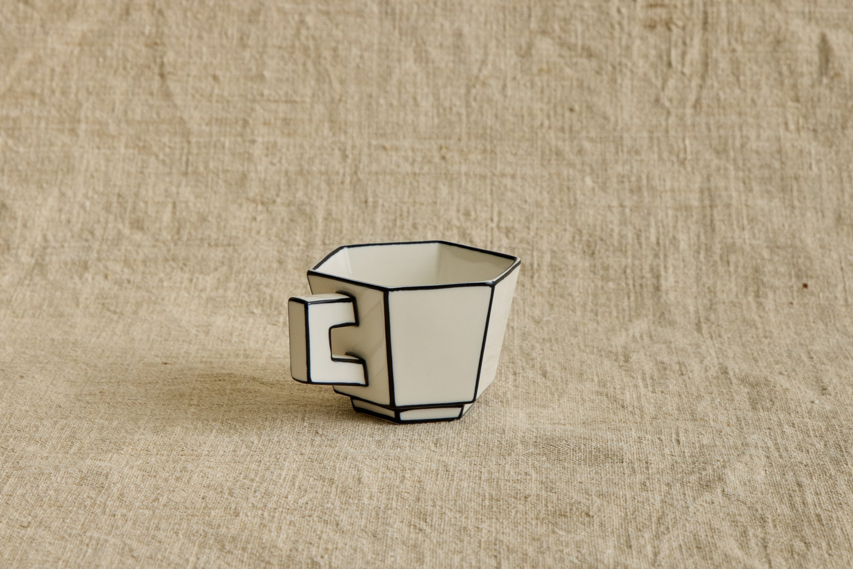 Carte Blanche Espresso Cup & Saucer in White & Black