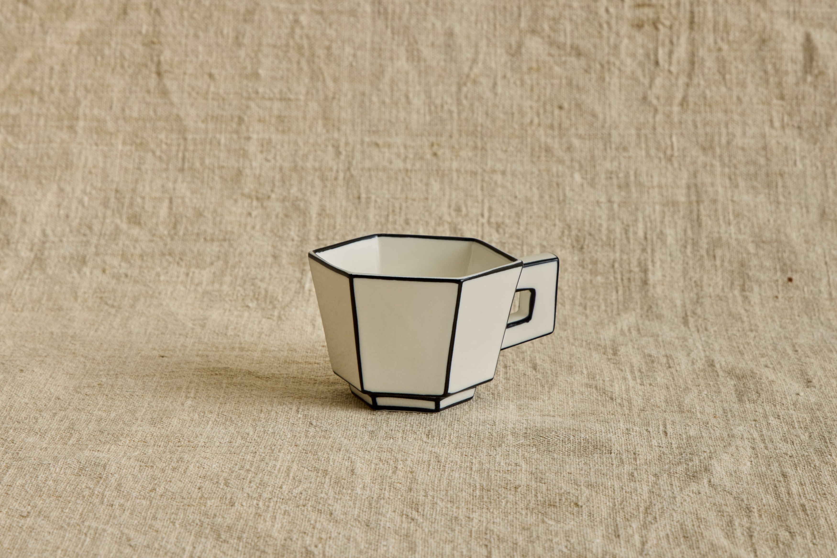 Carte Blanche Espresso Cup & Saucer in White & Black