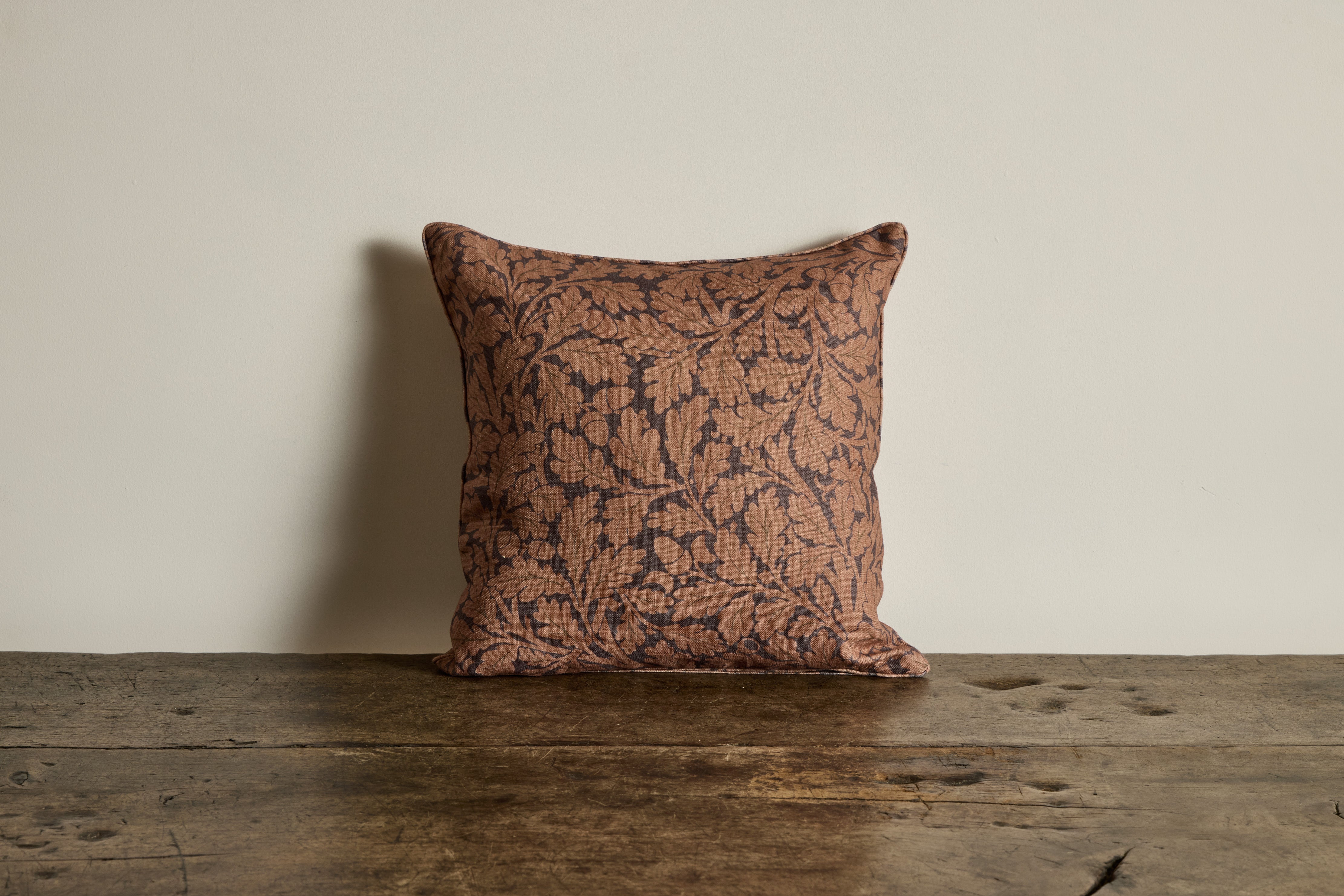 Linen Pillow in Quercus, Aubergine
