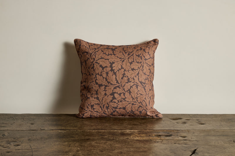 Linen Pillow in Quercus, Aubergine