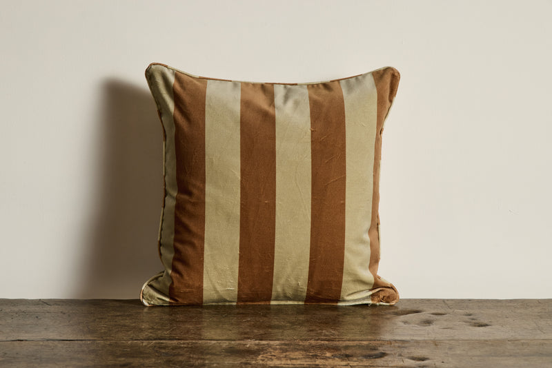 Velvet Pillow in Camelot Stripe, Ginger