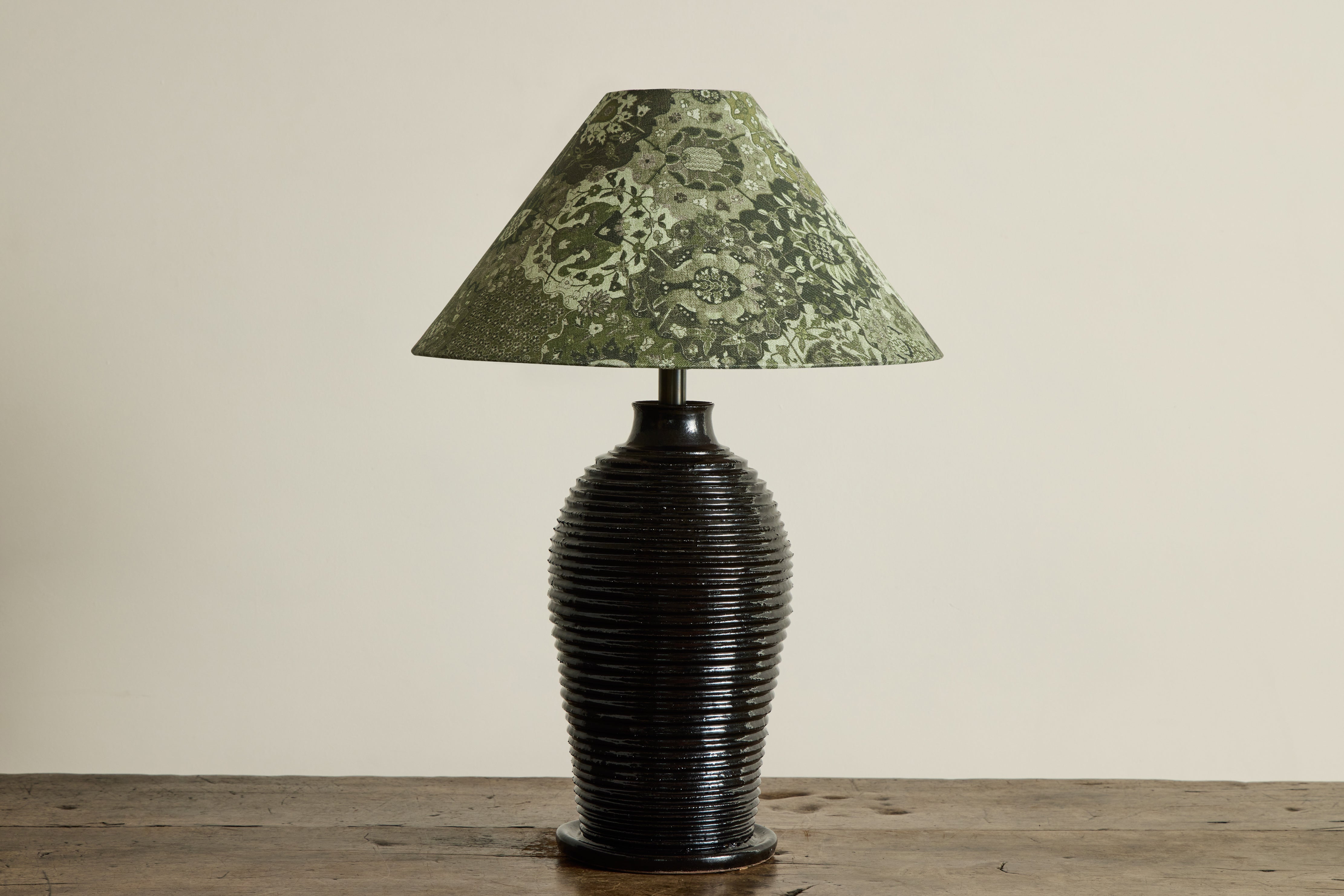 Linen Lampshade in Caspar, Juniper