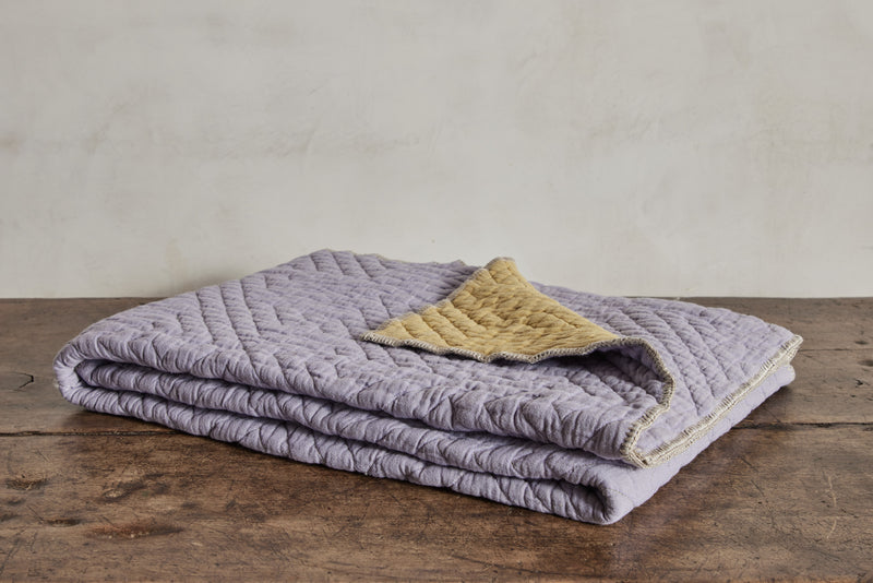 Nickey Kehoe Quilted Throw, Lavender Gold