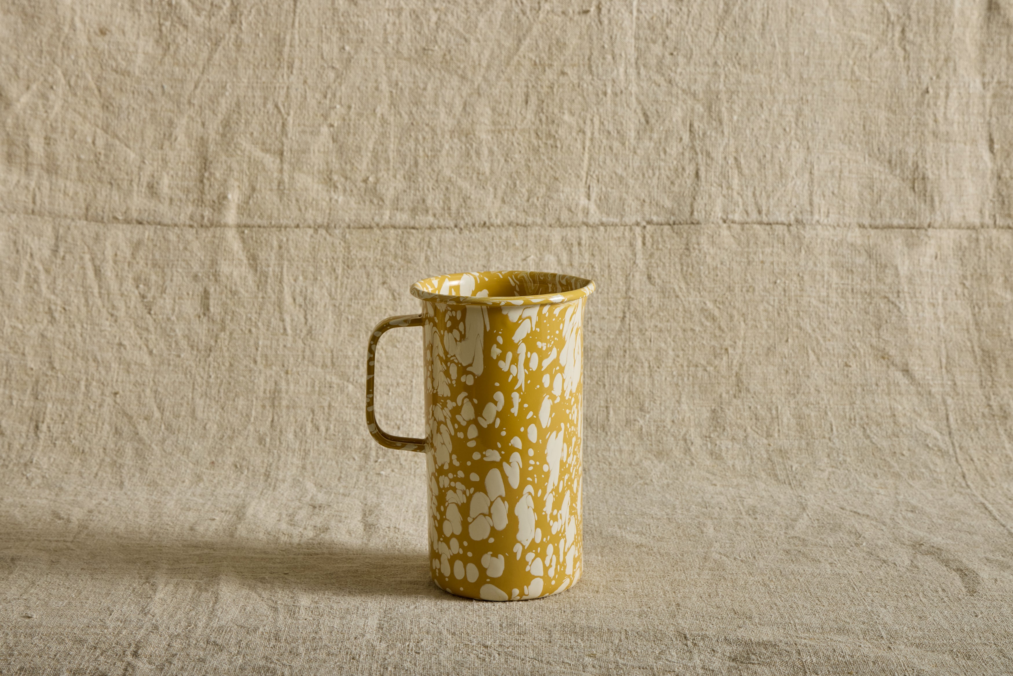 Enamelware Pitcher in Citron Splatter