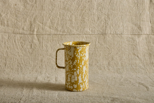 ENAMELWARE PITCHER IN CITRON SPLATTER