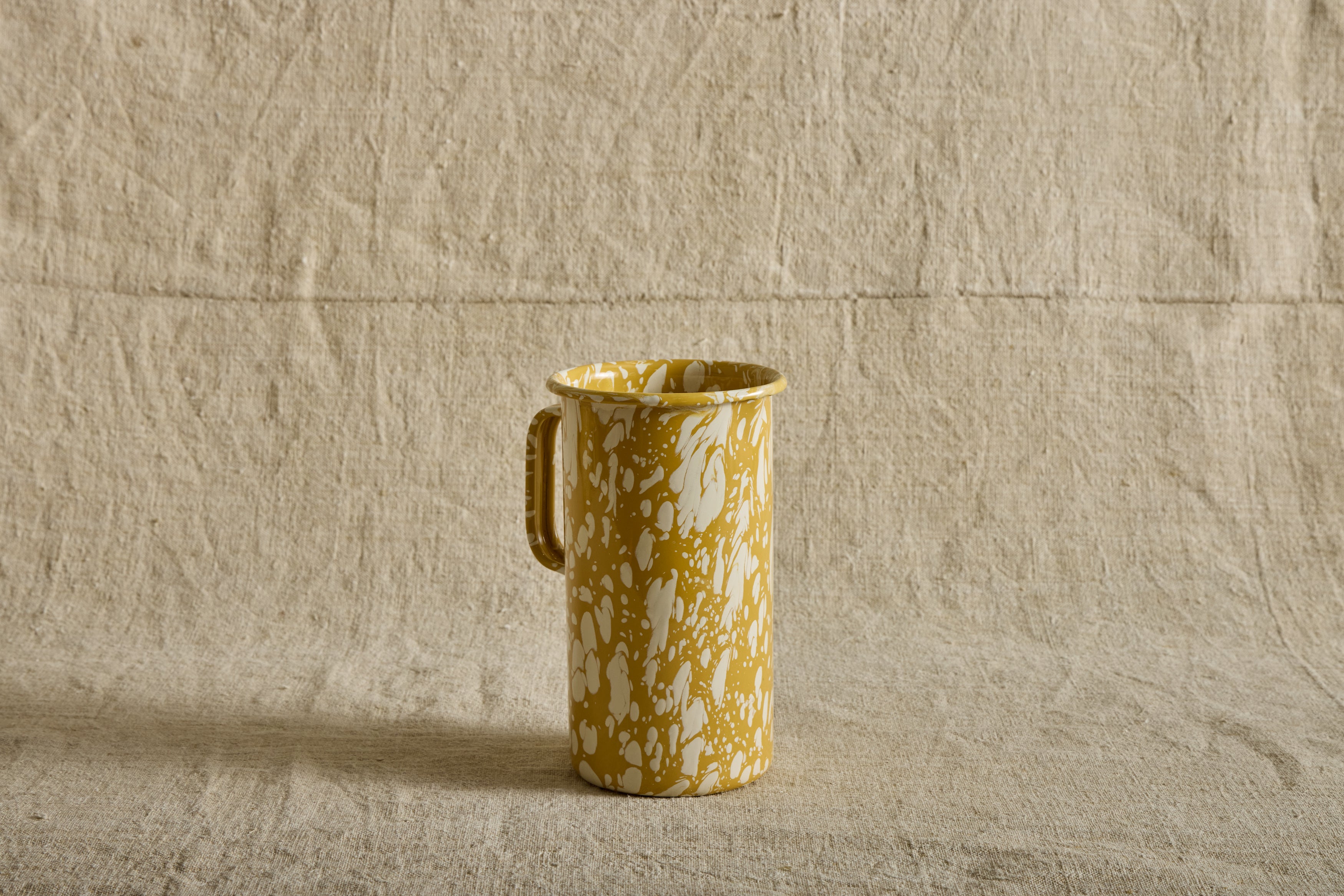 Enamelware Pitcher in Citron Splatter