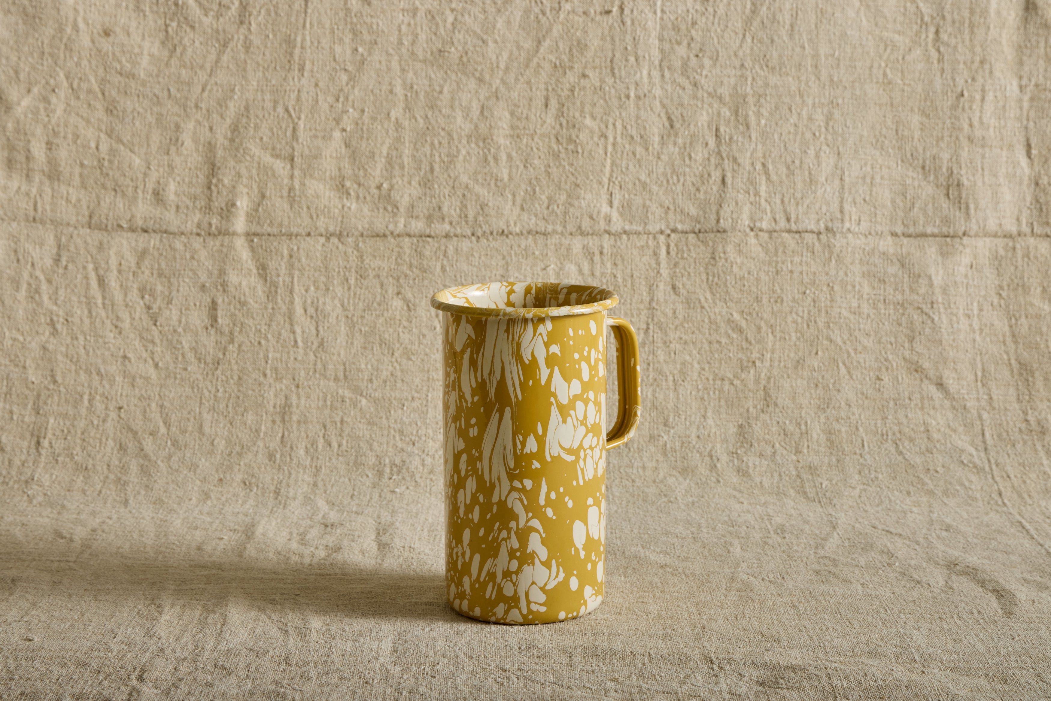 Enamelware Pitcher in Citron Splatter