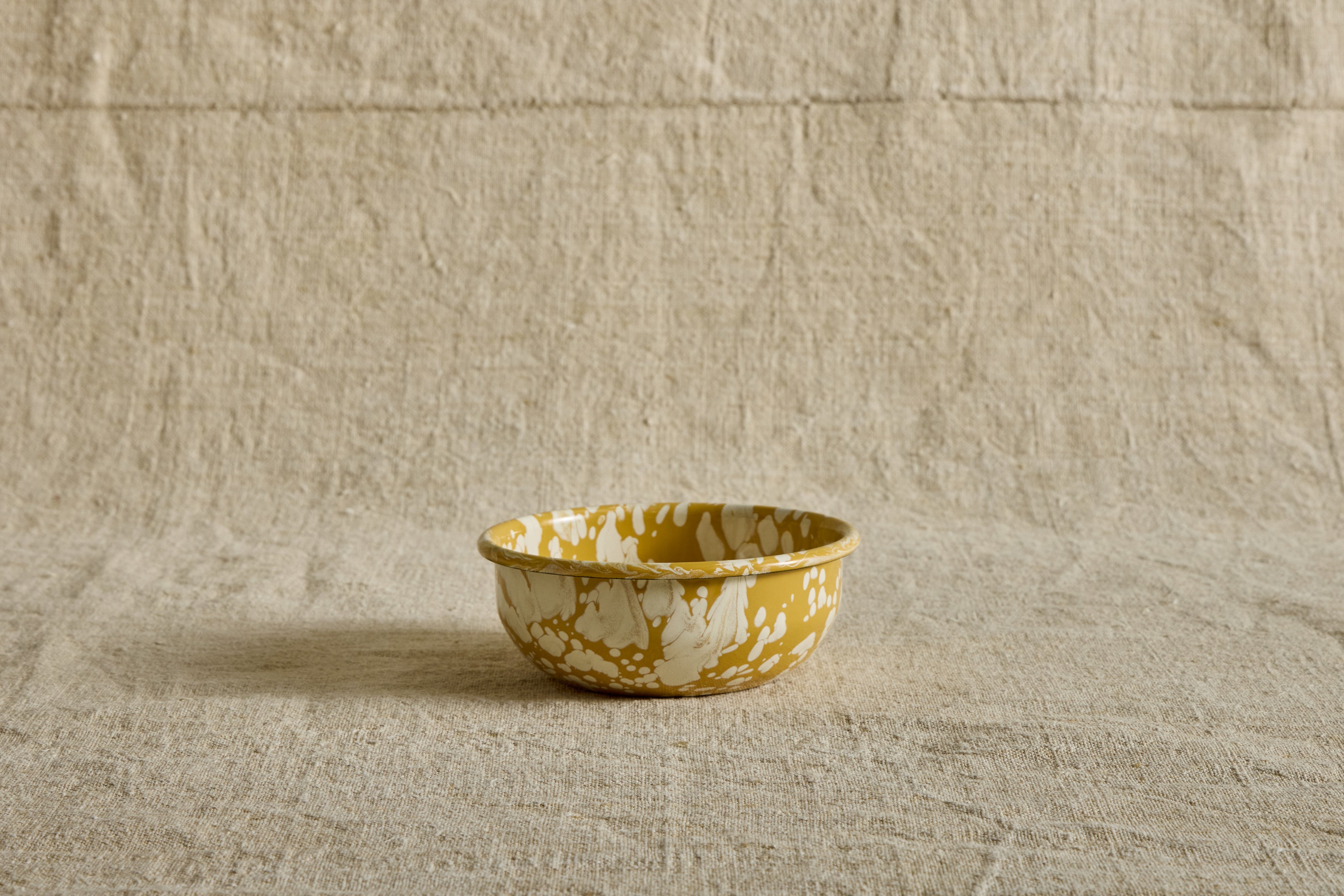 Enamelware Small Bowl in Citron Splatter