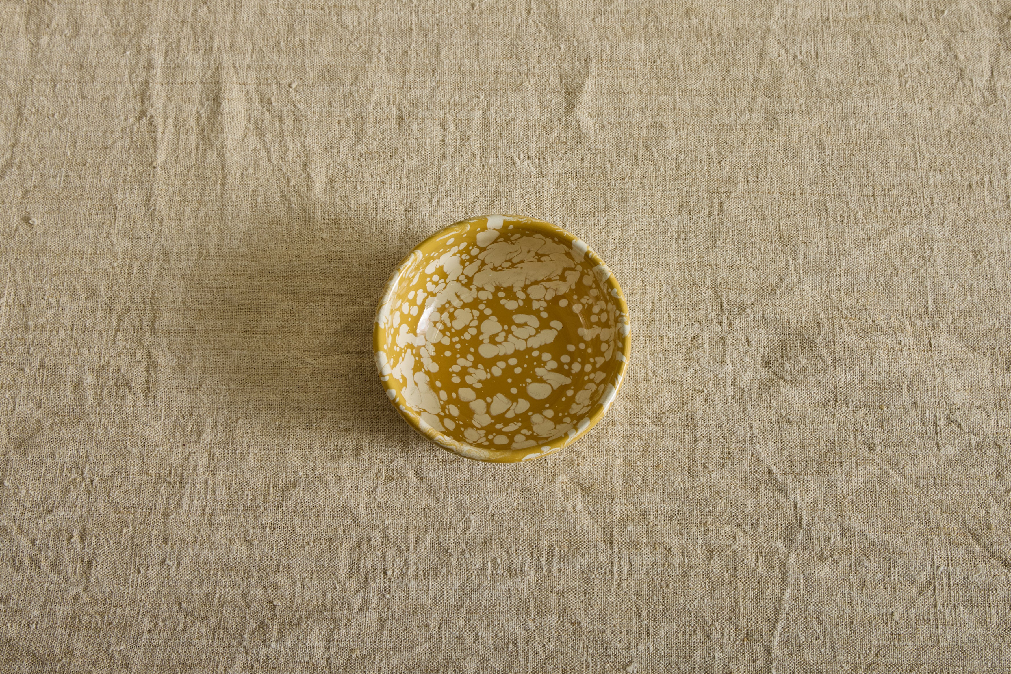 Enamelware Small Bowl in Citron Splatter