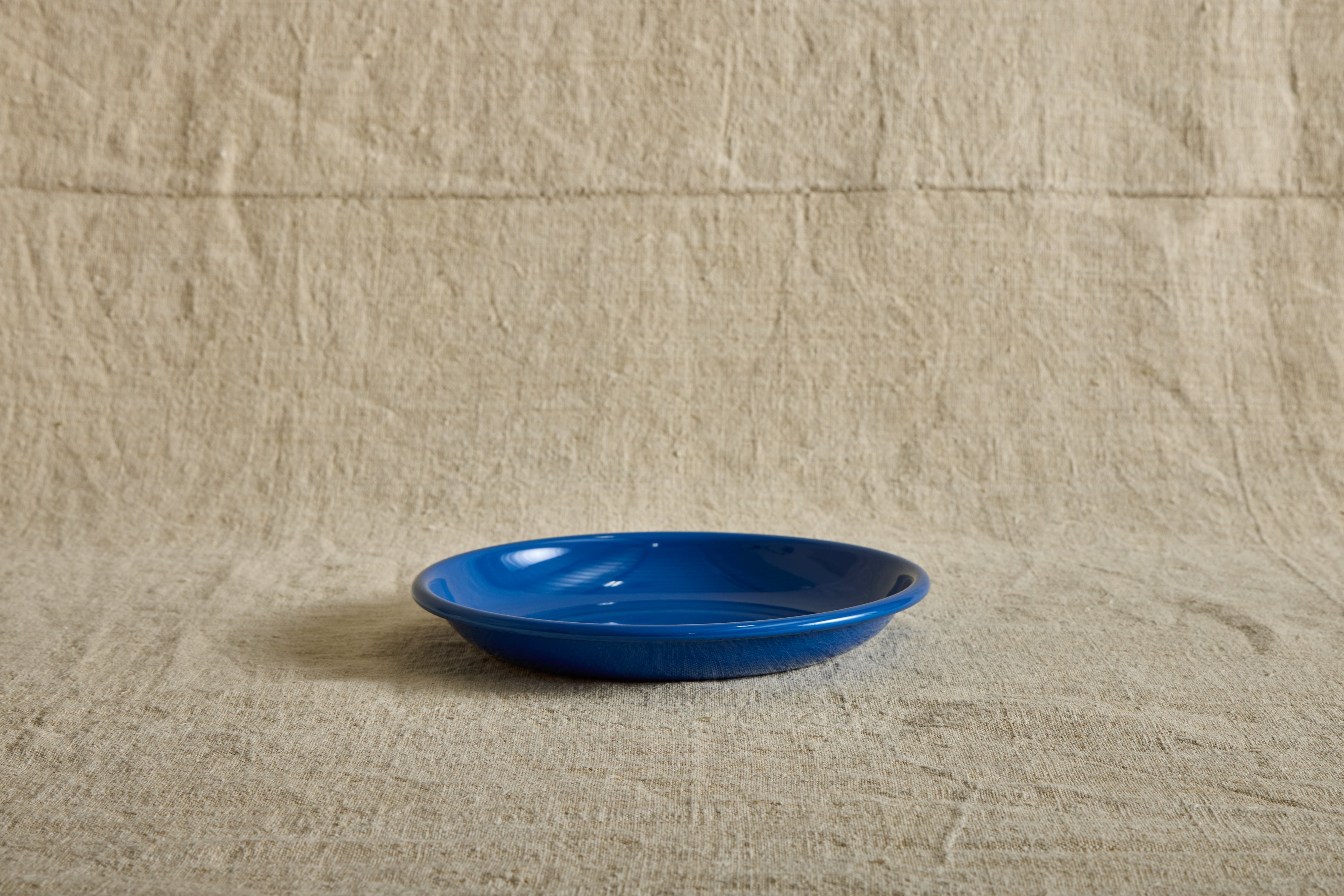 Enamelware Deep Dinner Plate in Azure