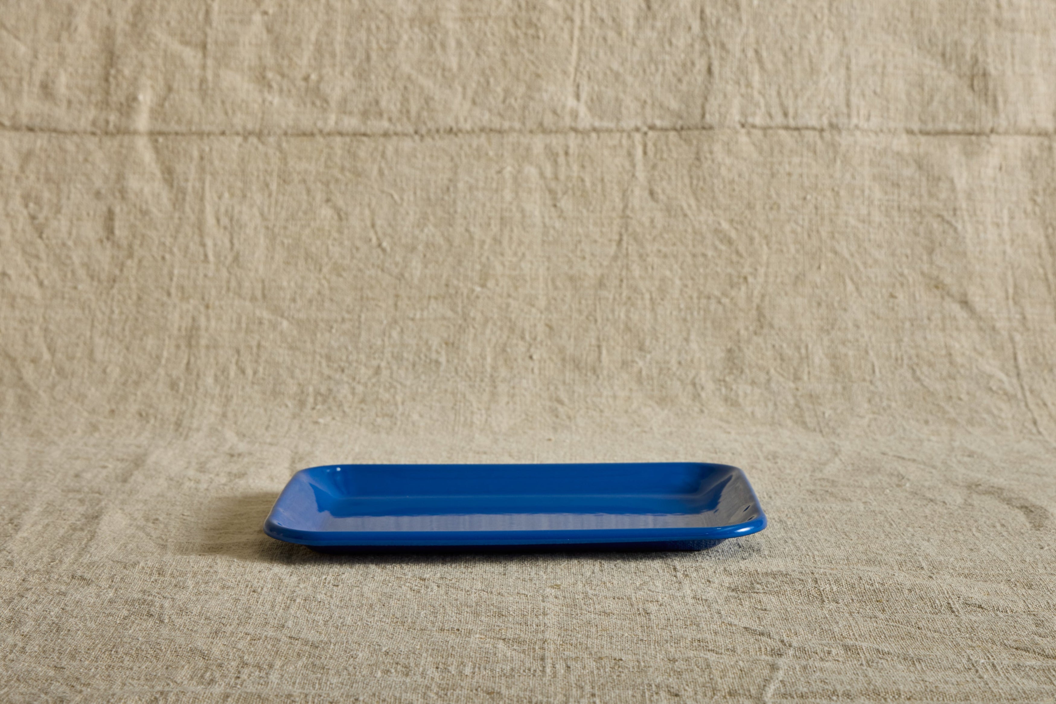 Enamelware Serving Tray in Azure
