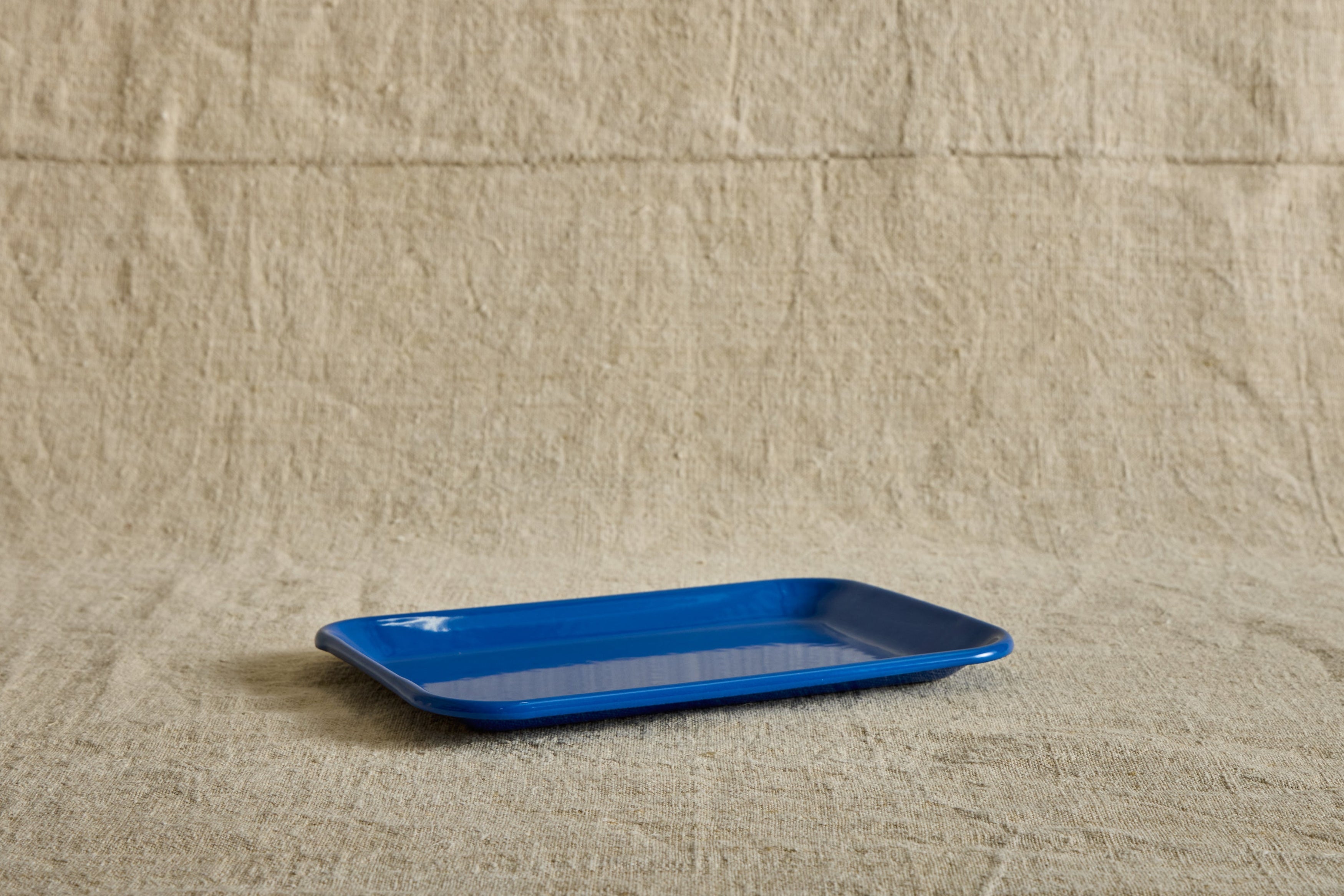 Enamelware Serving Tray in Azure