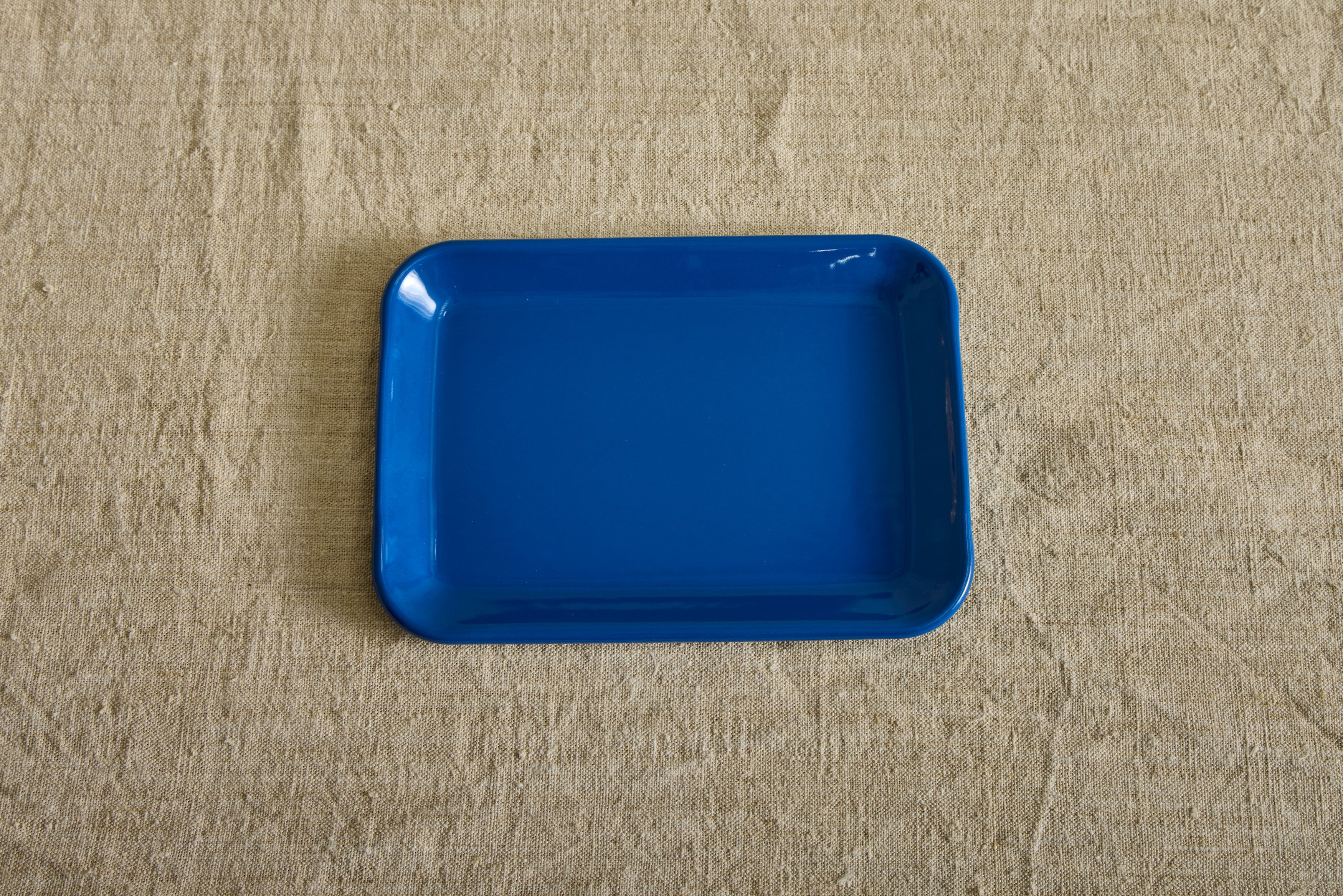 Enamelware Serving Tray in Azure