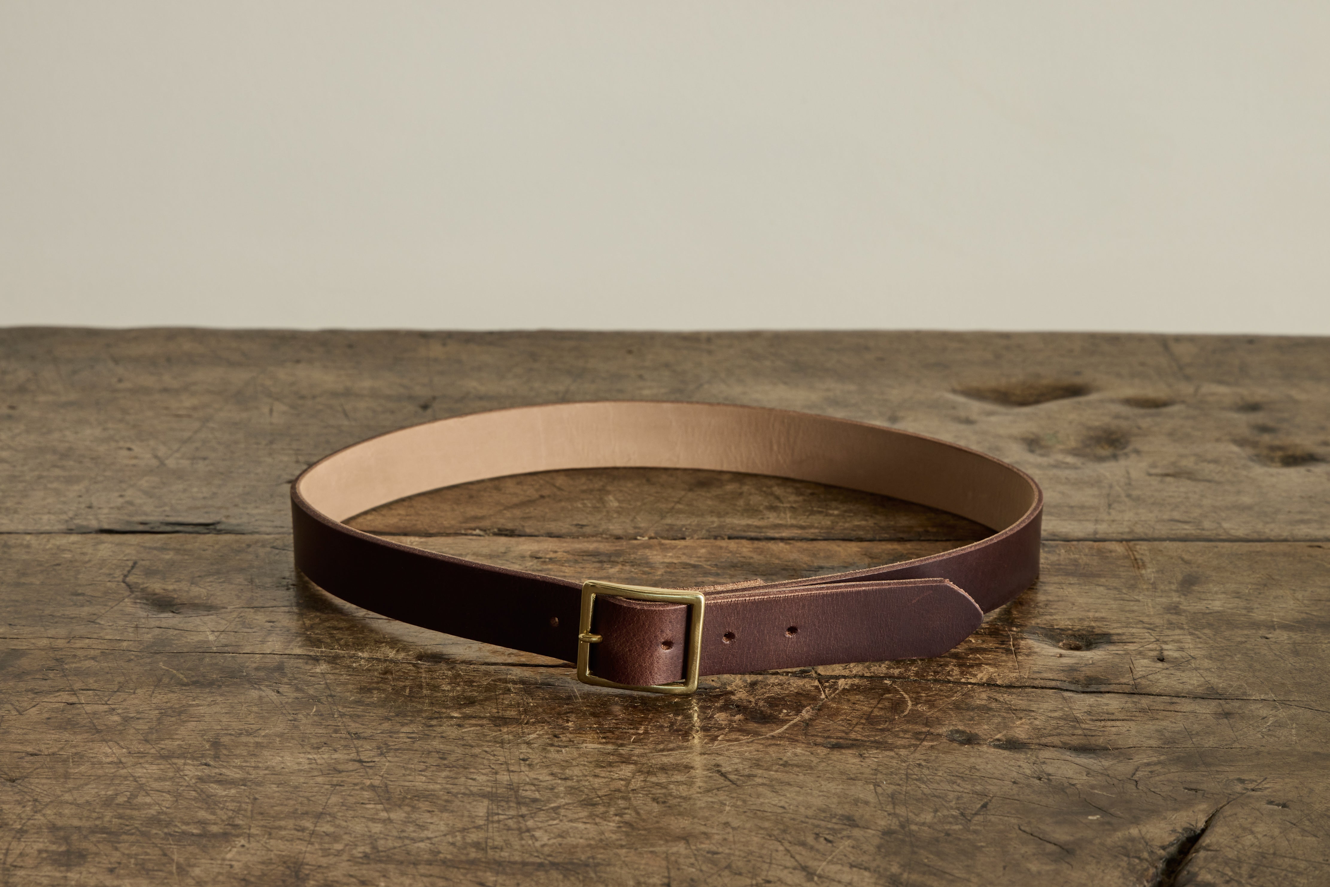 Men's Leather Belt in Chocolate