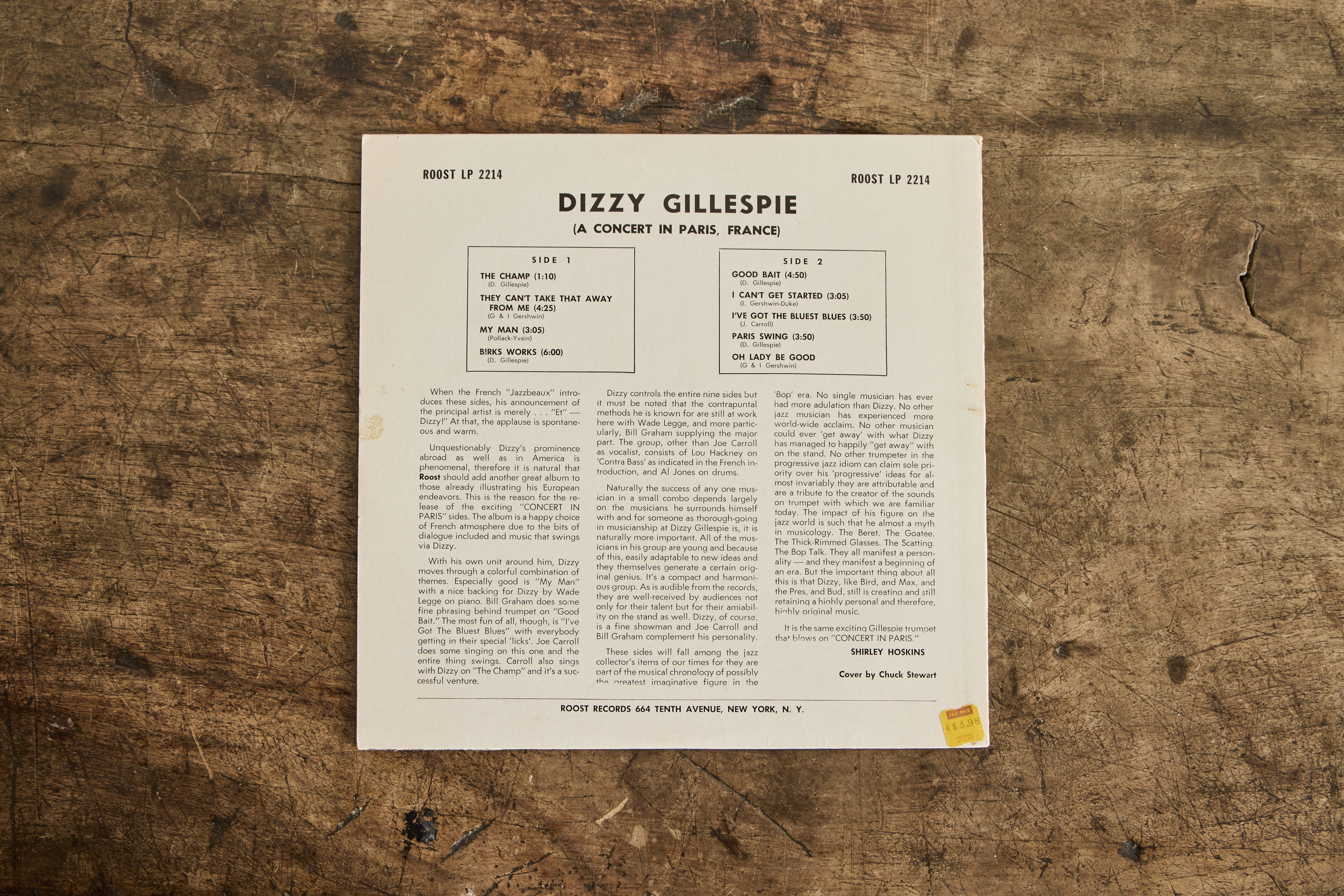Dizzy Gillespie "Concert in Paris" LP
