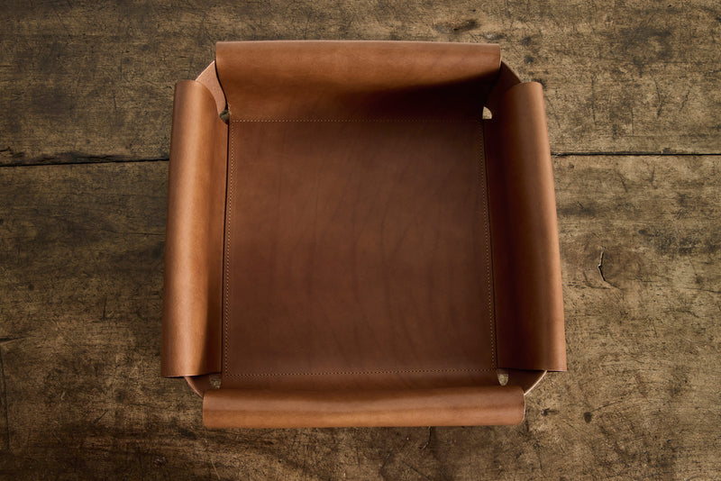 Leather Assembly Tray in Tan