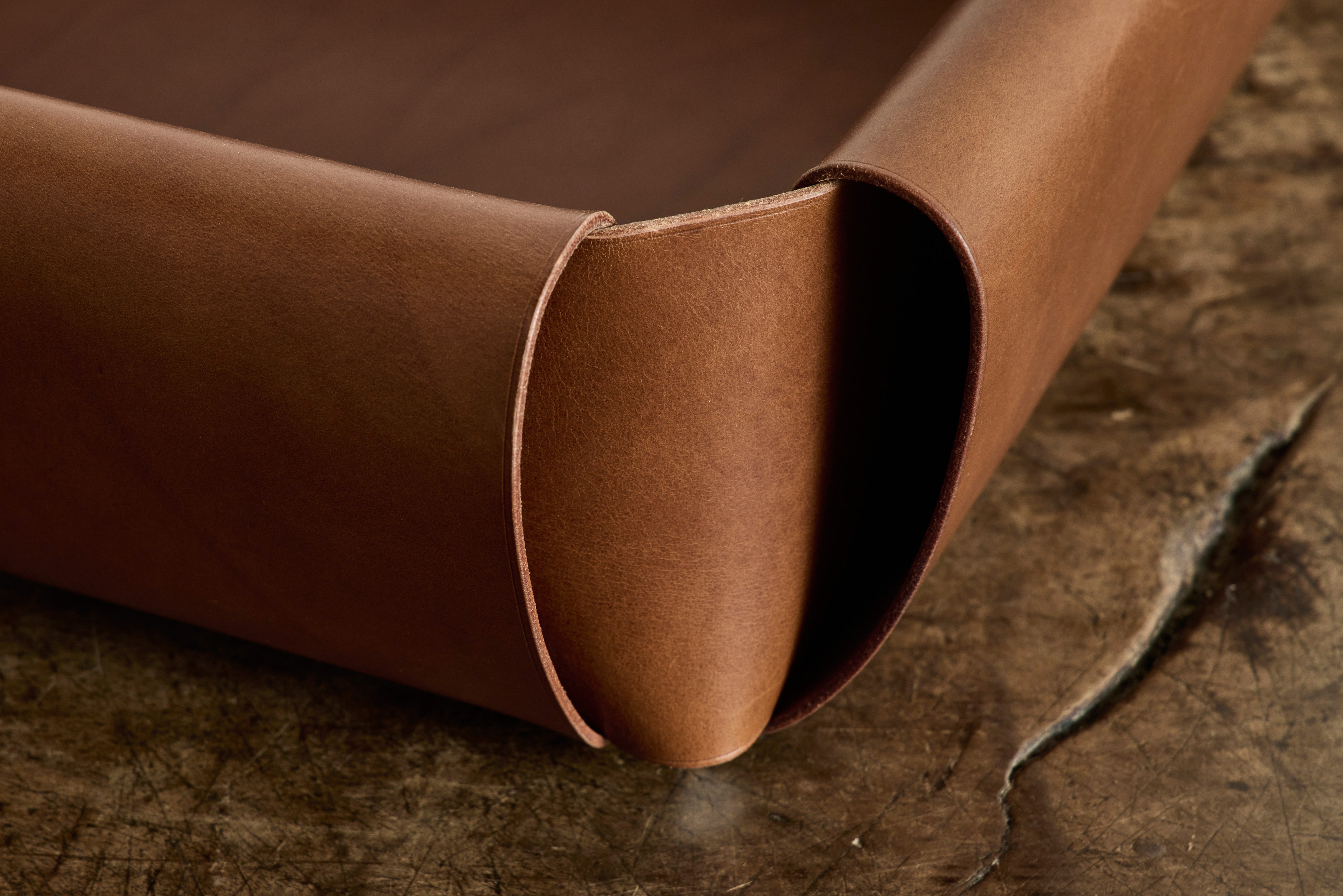 Leather Assembly Tray in Tan