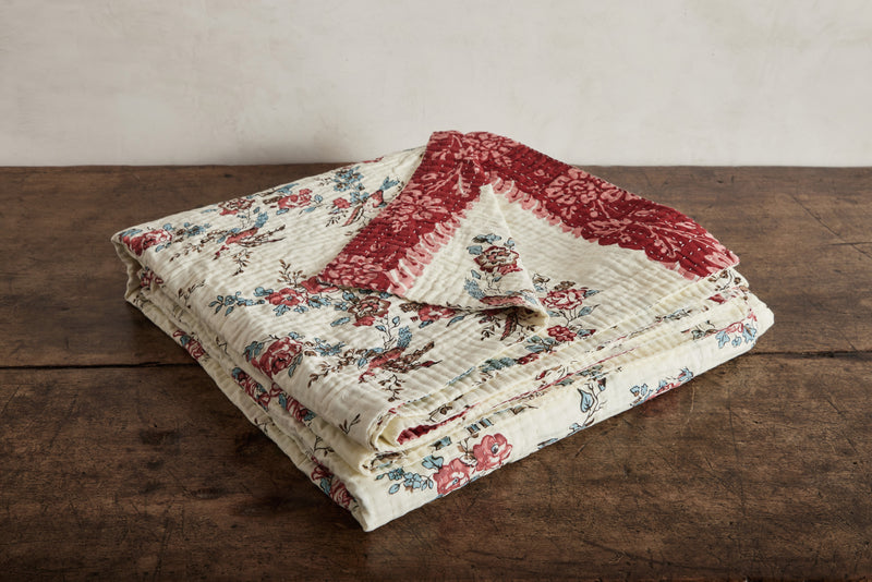 Jeanette Farrier x John Derian French Floral Bed Cover