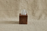 Square Burlwood Tissue Box