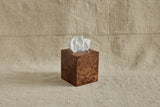 Square Burlwood Tissue Box