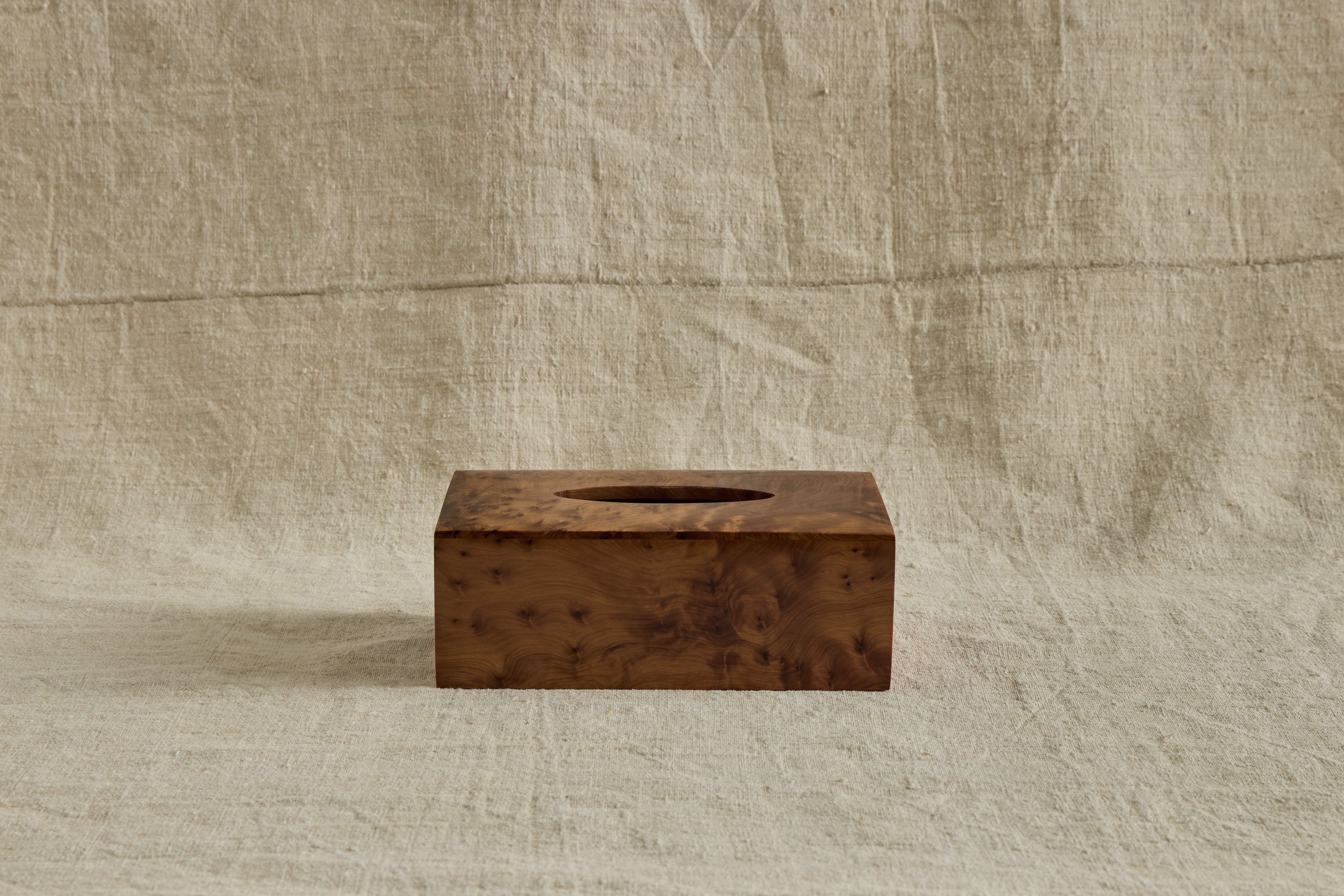 Rectangular Burlwood Tissue Box