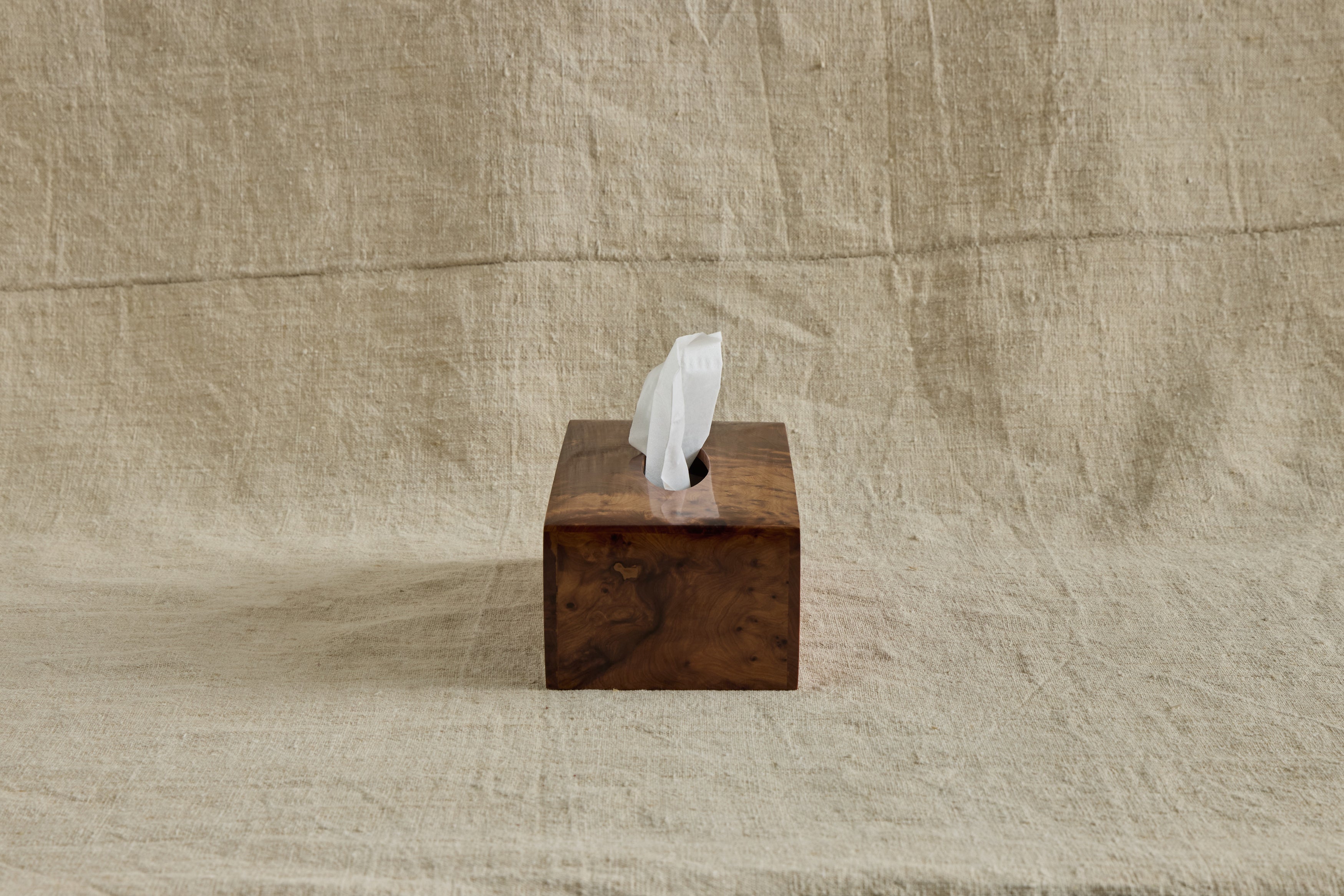 Rectangular Burlwood Tissue Box