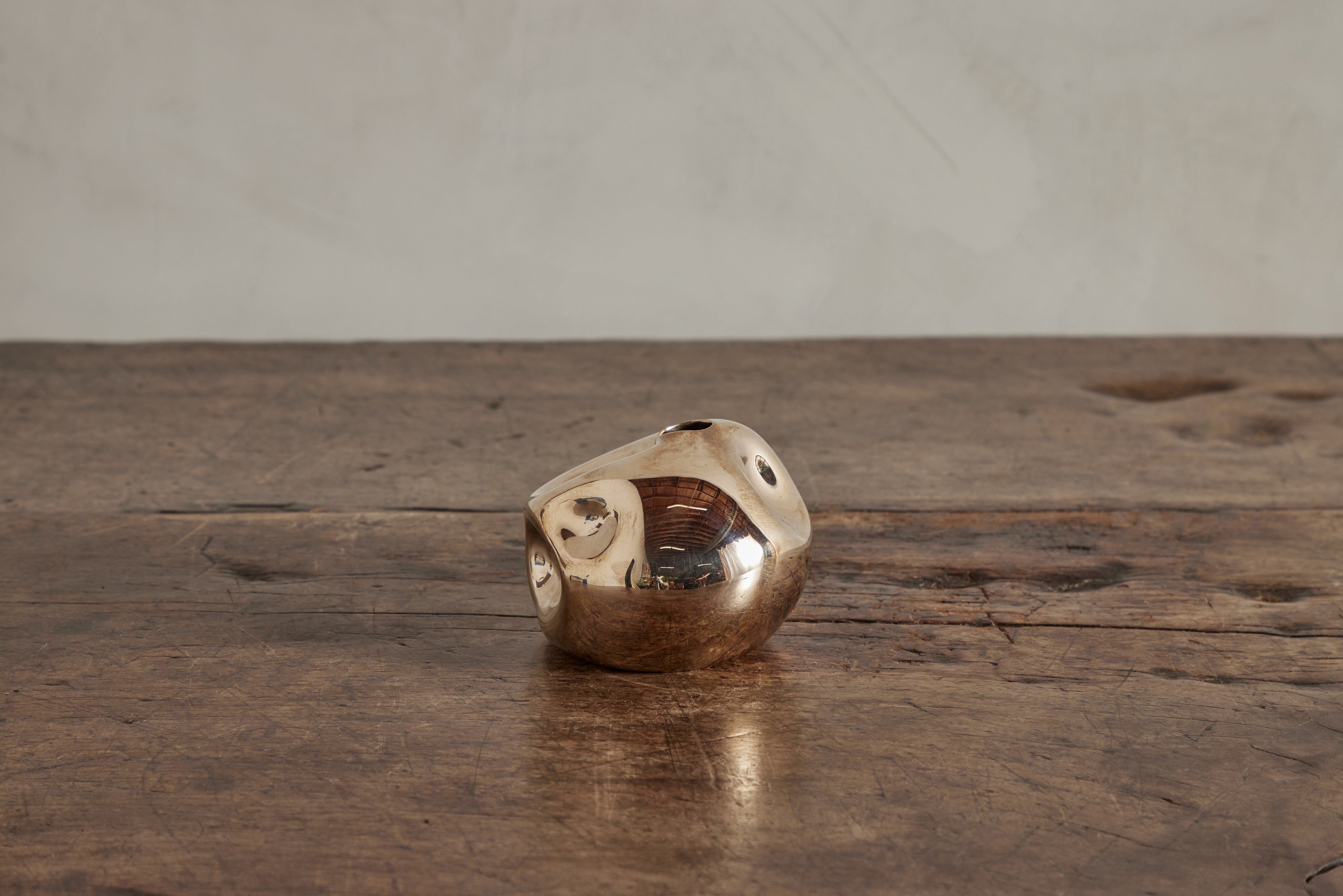 Set of 3 Crumpled Bronze Vessels