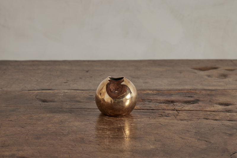 Set of 3 Crumpled Bronze Vessels