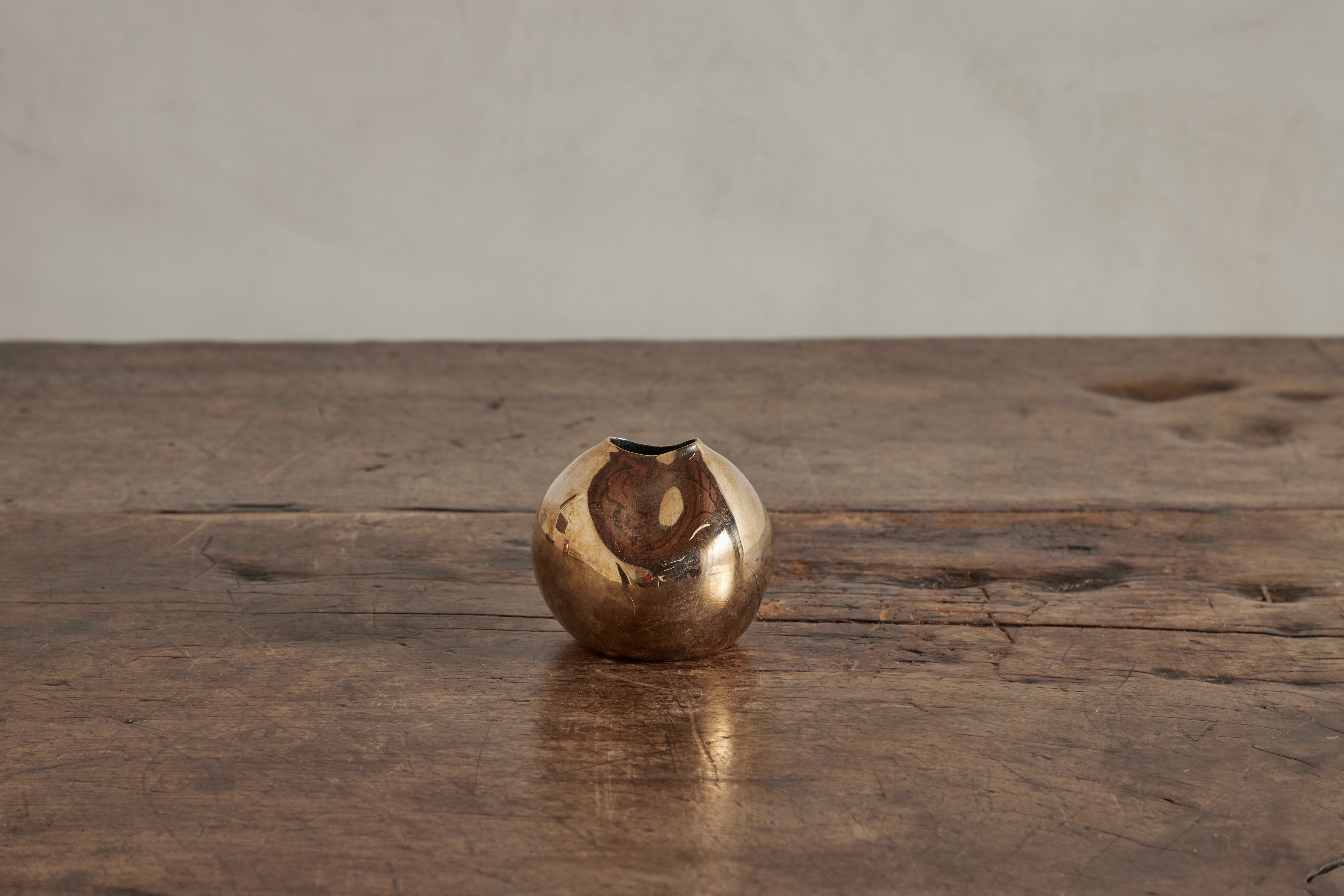 Set of 3 Crumpled Bronze Vessels
