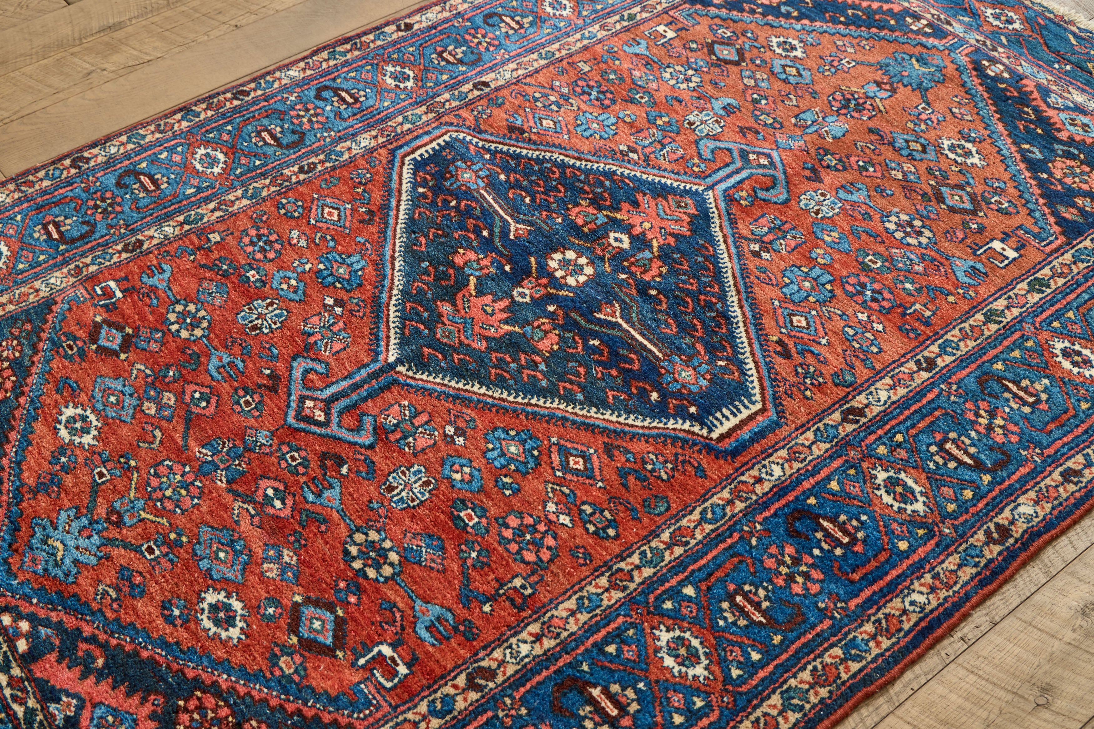 Blue Medallion Malayer Rug 4'6 x 6'7