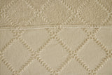 Trellis Terry Fringed Coverlet in Ivory
