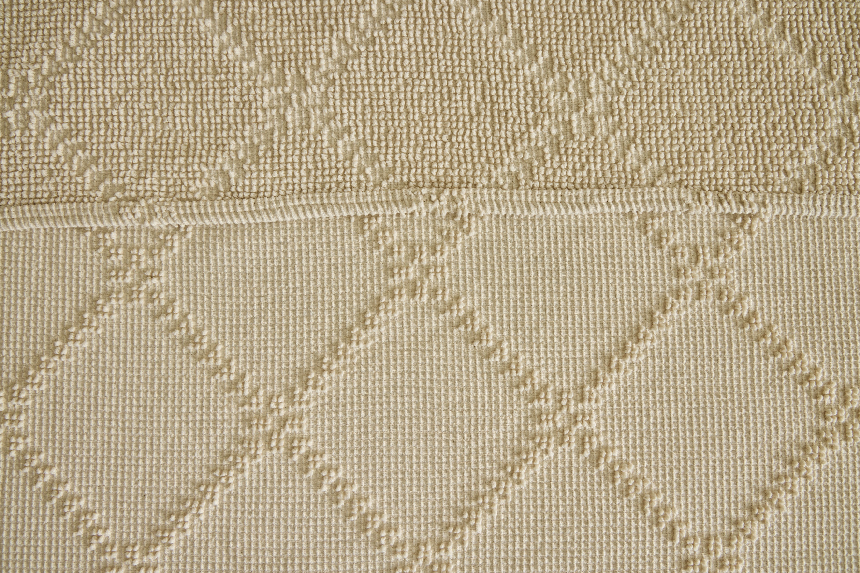 Trellis Terry Fringed Coverlet in Ivory