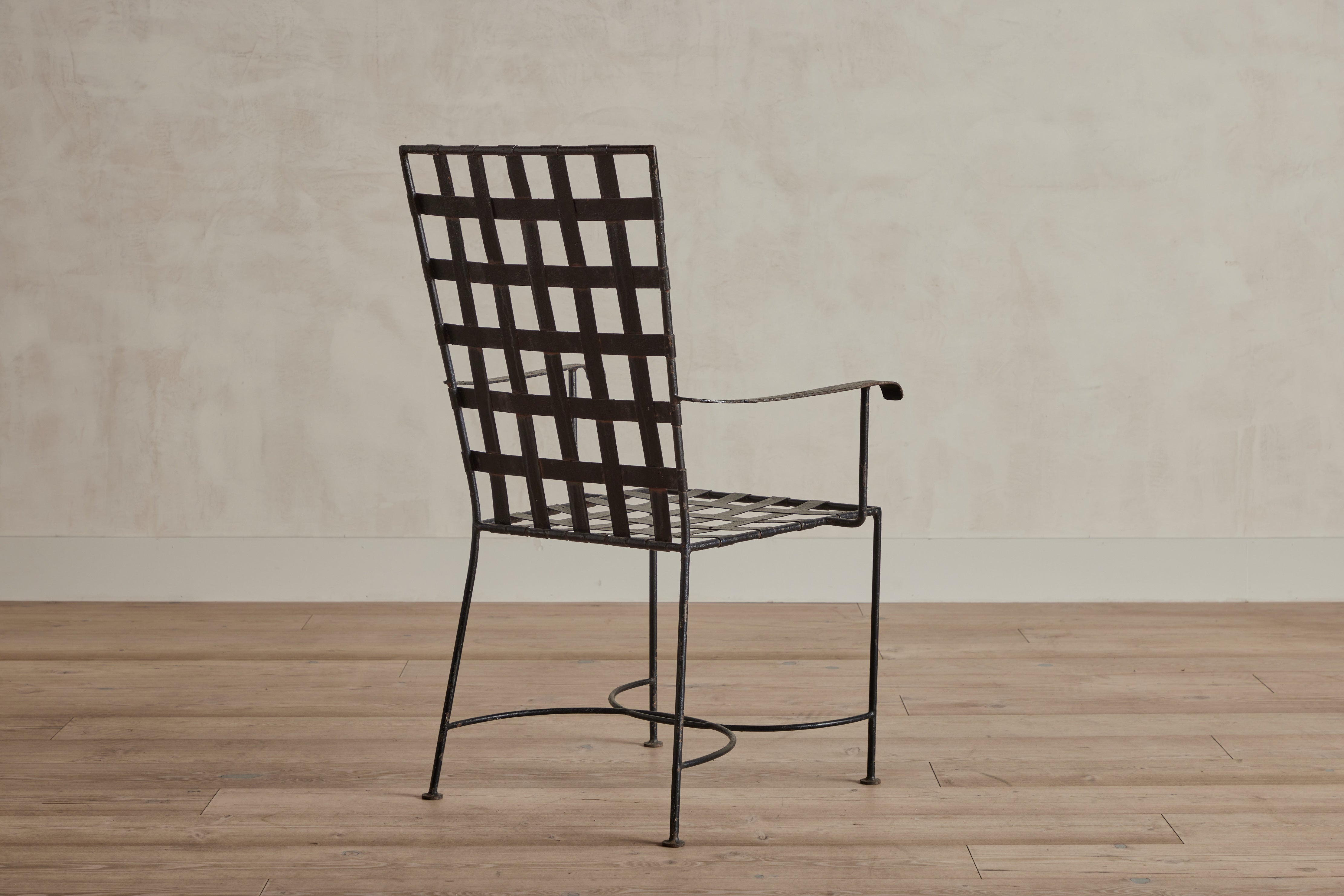 Set of 8 Iron Strap Chairs