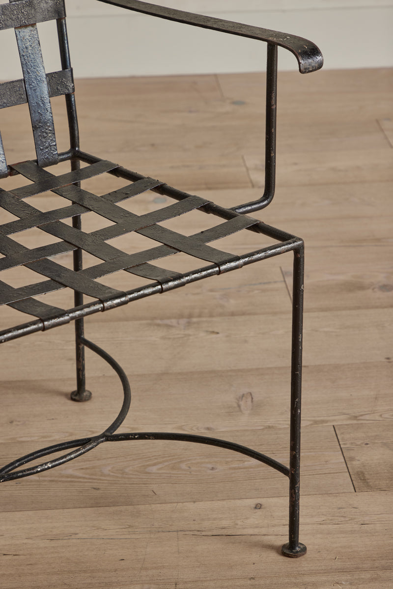 Set of 8 Iron Strap Chairs
