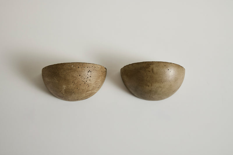 Pair of Brown Cement Sconces