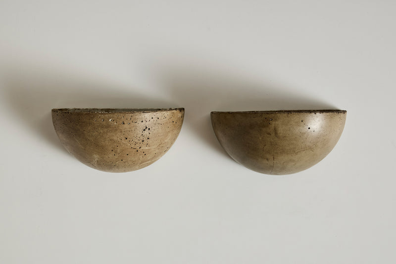 Pair of Brown Cement Sconces