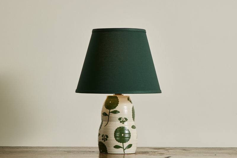 Green Floral Table Lamp