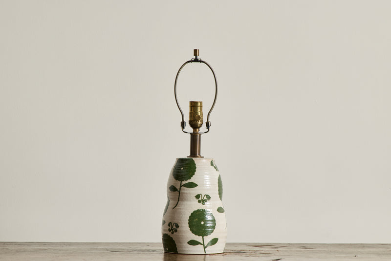 Green Floral Table Lamp