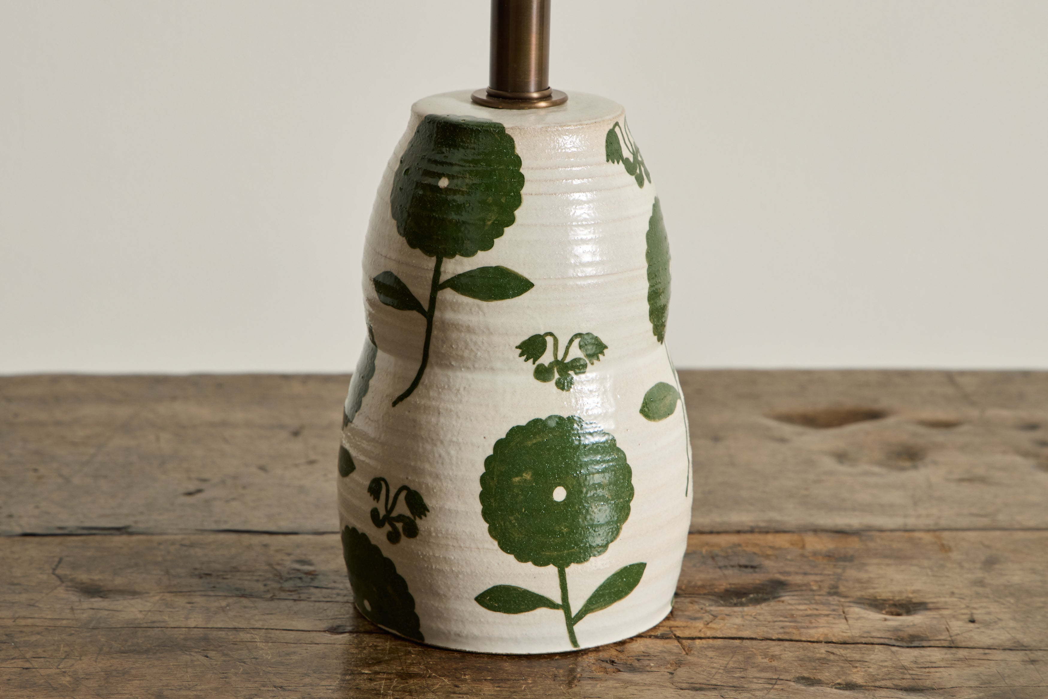 Green Floral Table Lamp