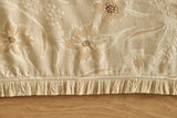 Aster Jacquard Coverlet with Fringe in Sable