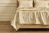 Aster Jacquard Coverlet with Fringe in Sable