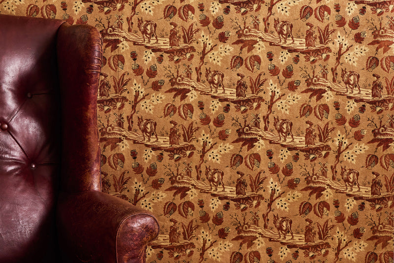 Metallic Neddy Toile Wallpaper (Multiple Colors)