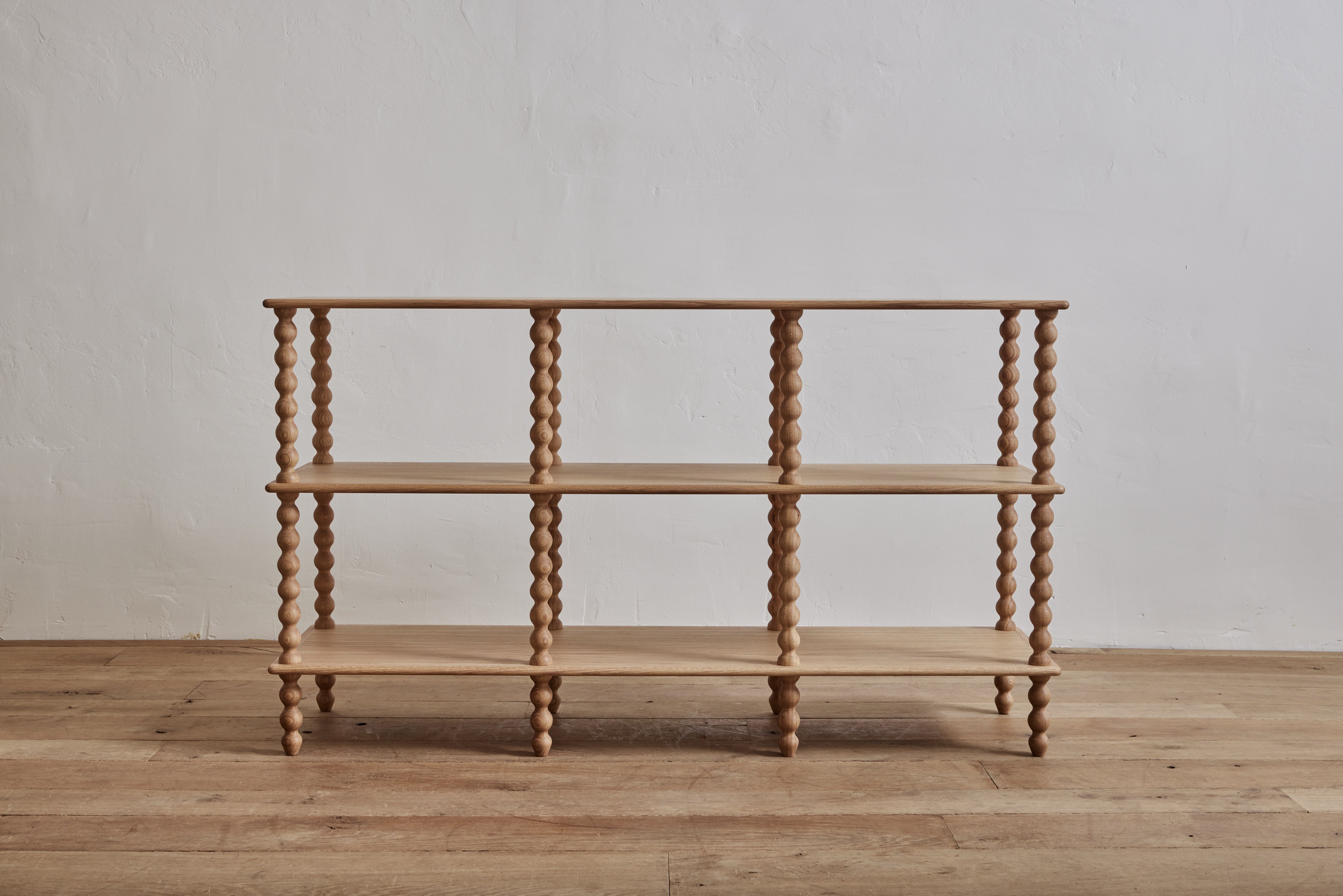 Bobbin 3-Tier Console in Natural Oak