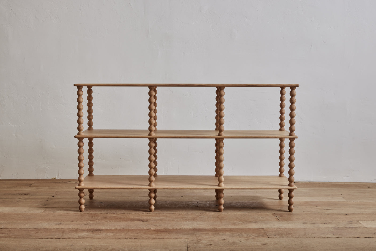 Bobbin 3-Tier Console in Natural Oak – Nickey Kehoe