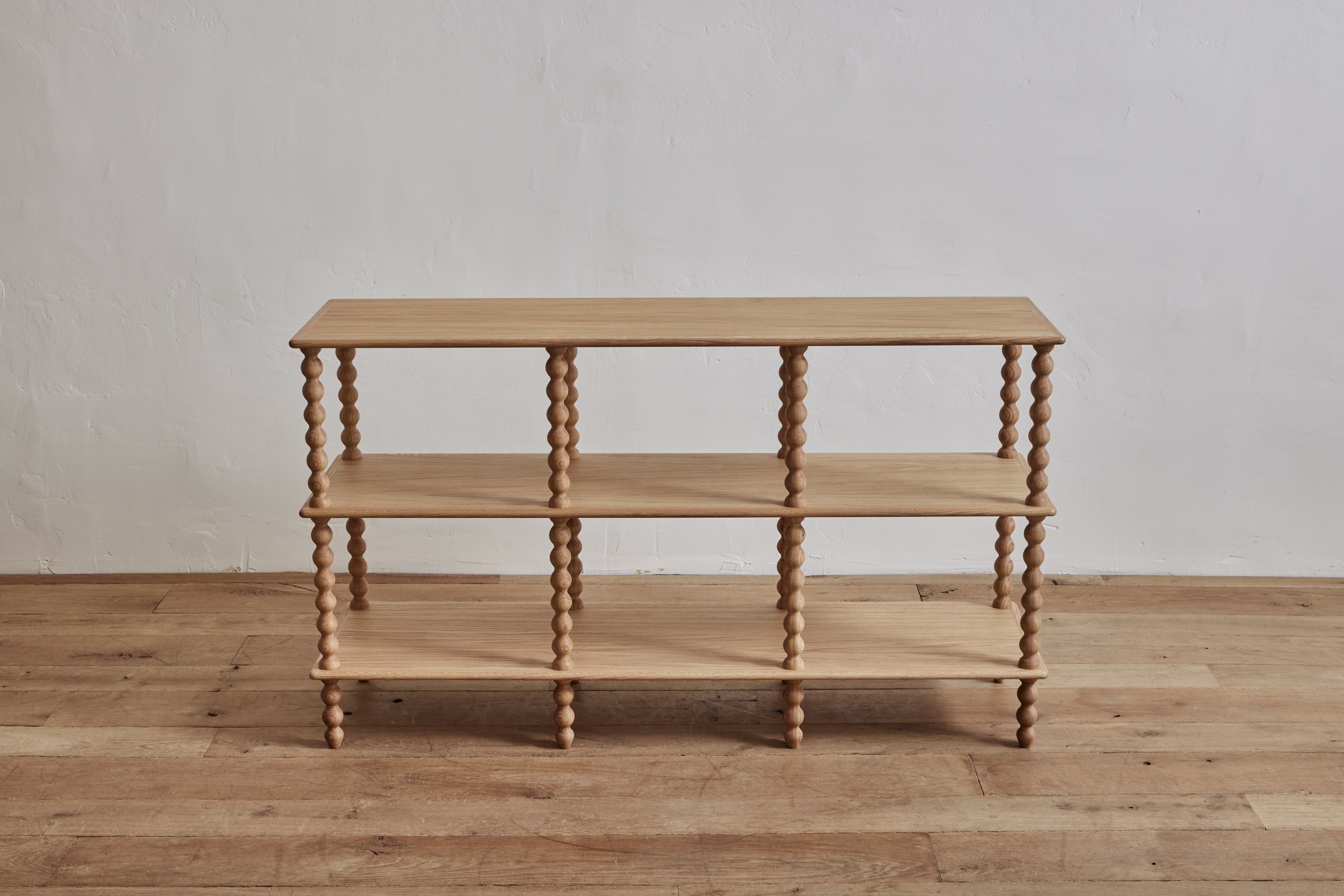 Bobbin 3-Tier Console in Natural Oak