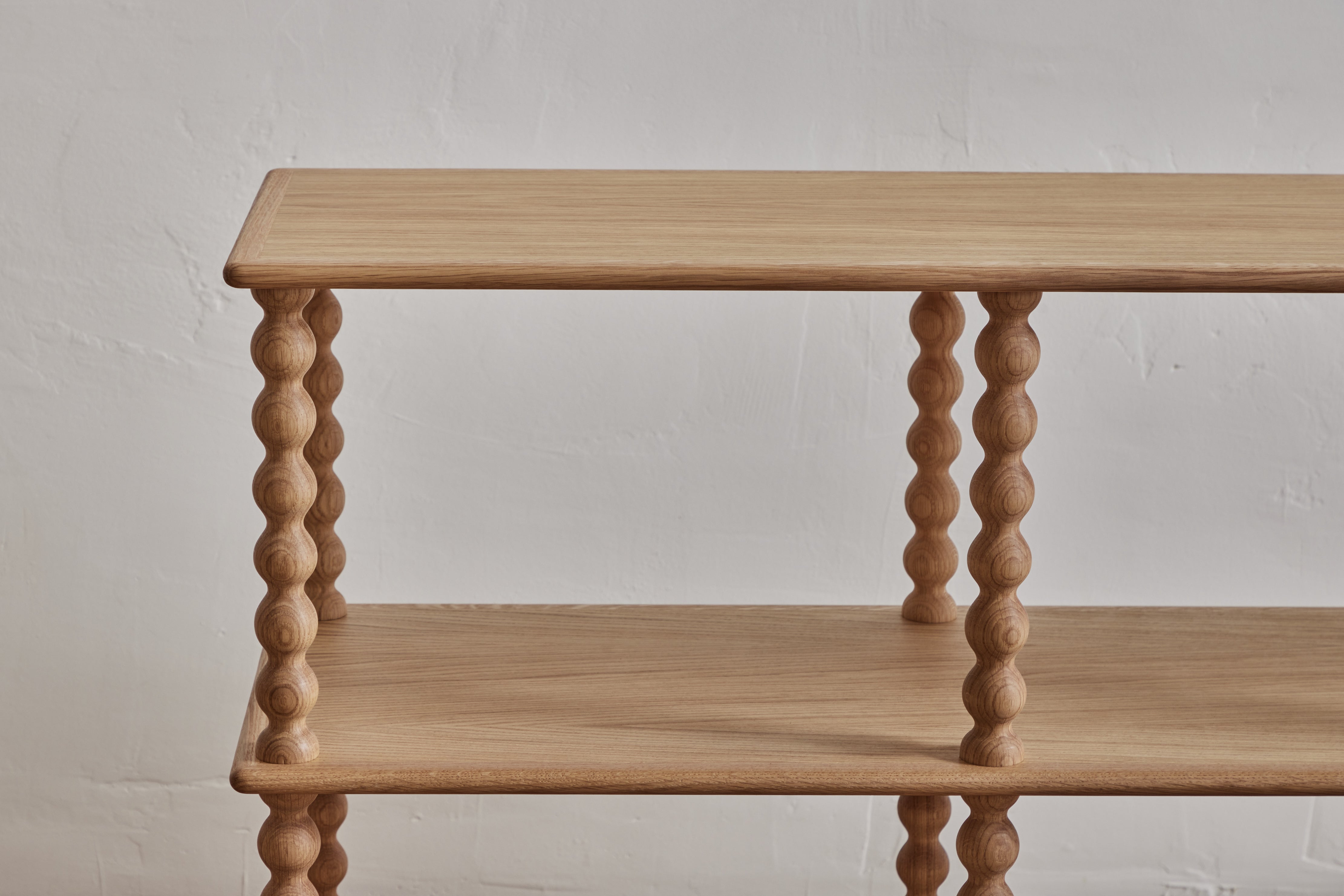 Bobbin 3-Tier Console in Natural Oak