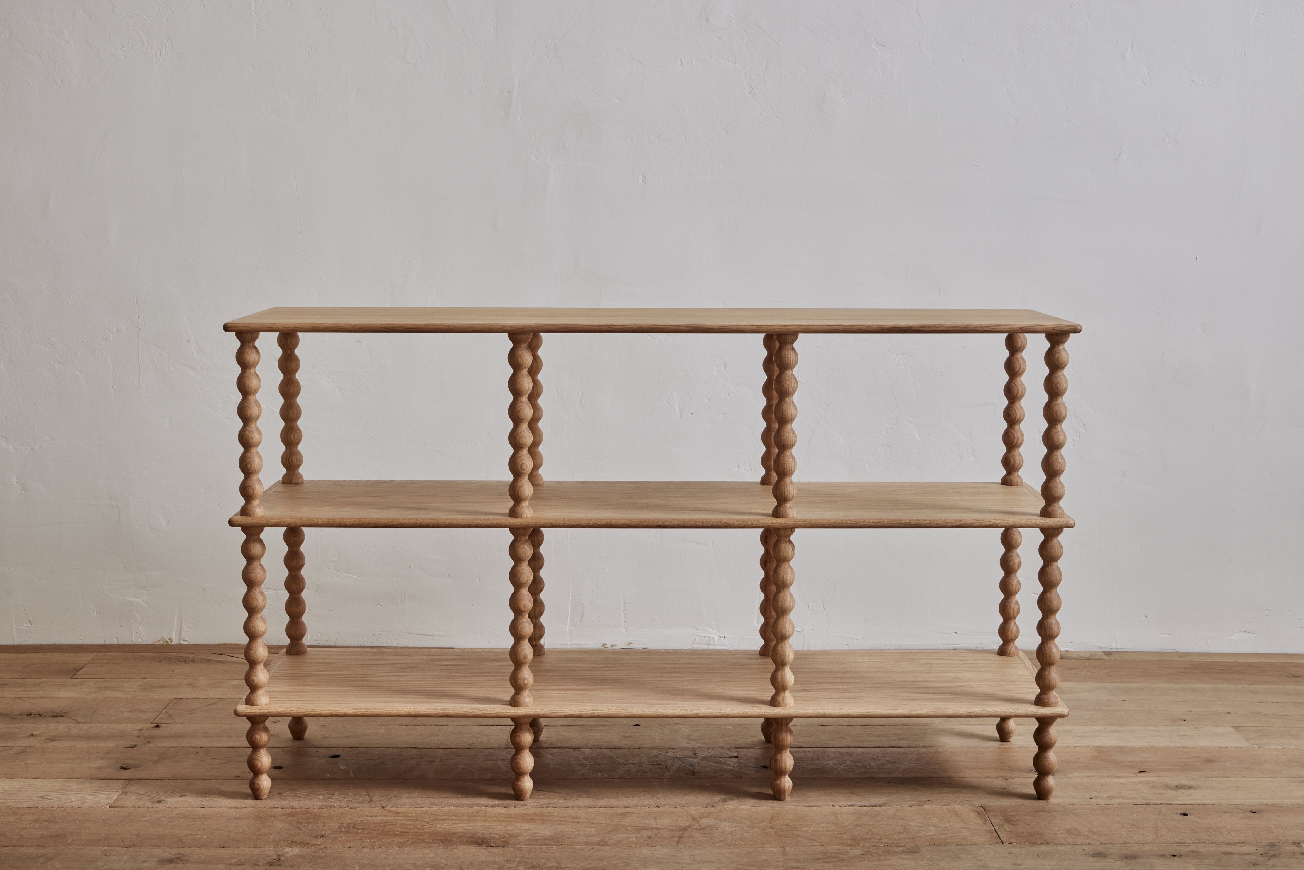 Bobbin 3-Tier Console in Natural Oak