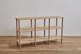 Bobbin 3-Tier Console in Natural Oak