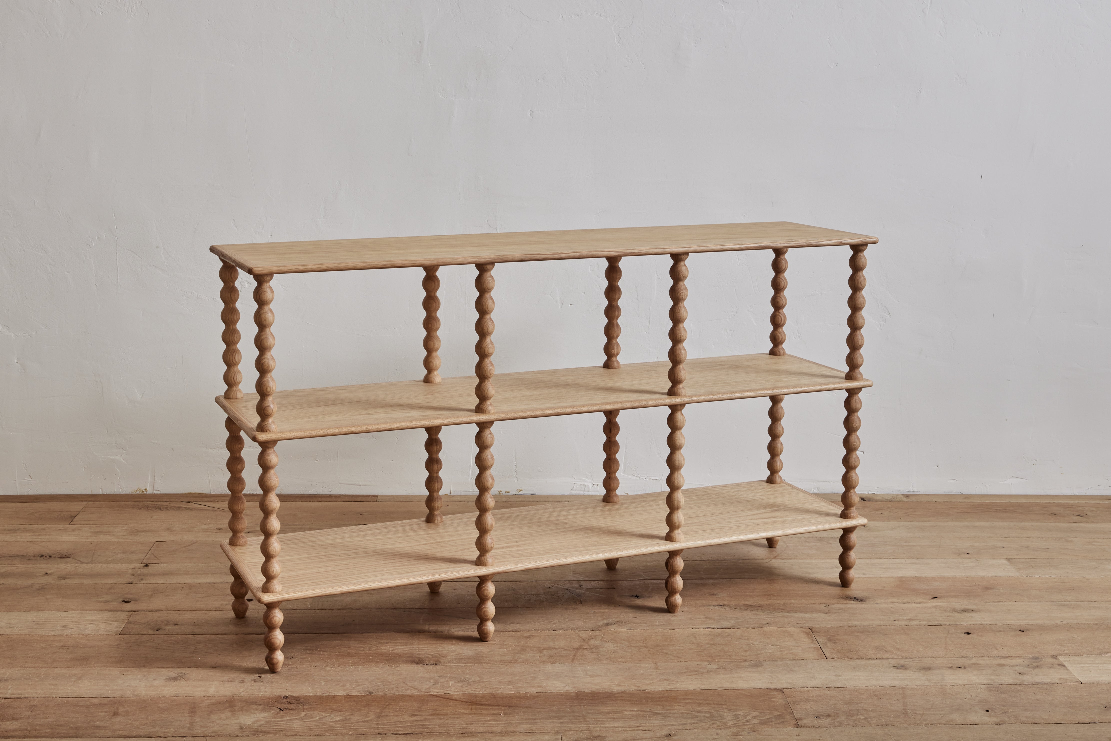 Bobbin 3-Tier Console in Natural Oak